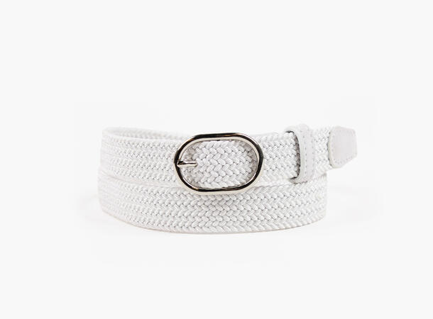 NOHR Frida Flettet Strikkbelte Oval Hvit 01 85 cm 