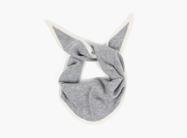 NOHR Lara Duo Wool Cashmere Triangle Lys grå med hvit kant 