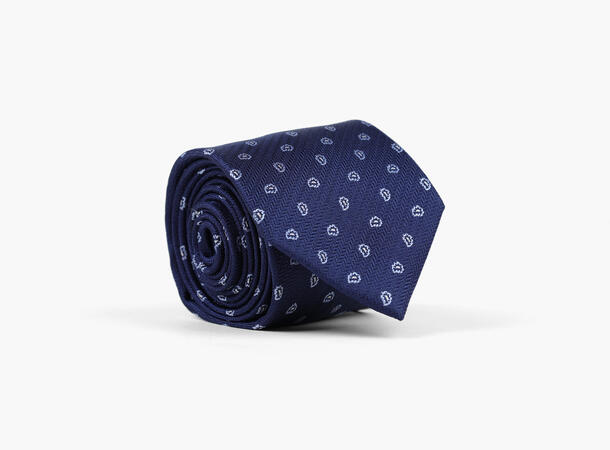 NOHR Levi Silk Tie 7,6 cm Marine blå 79 