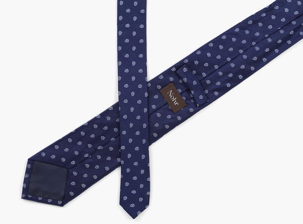 NOHR Levi Silk Tie 7,6 cm Marine blå 79 