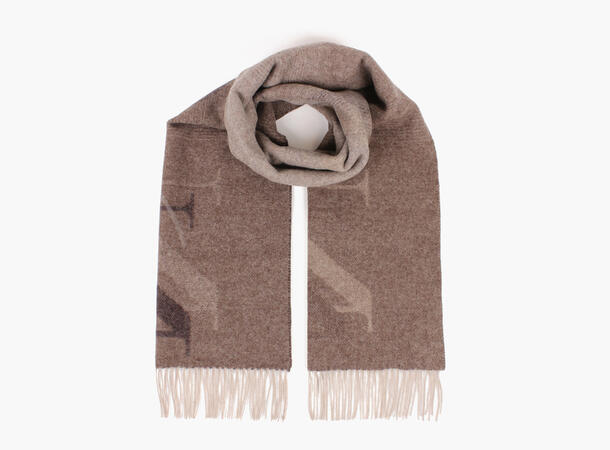 NOHR River Logo Lammeullskjerf Beige 15 