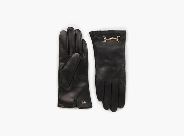 NOHR Tuva Horsebit Leather Gloves Sort 09 6,5 
