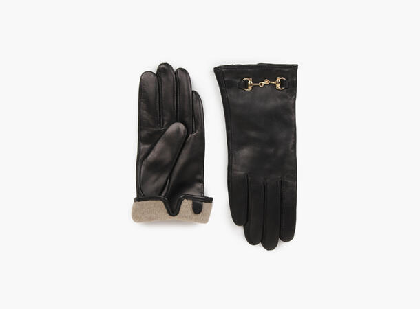 NOHR Tuva Horsebit Leather Gloves Sort 09 6,5 