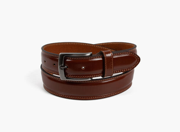 MANZINI 100% Leatherbelt 3,5 cm width 17 Cognac 90 cm 