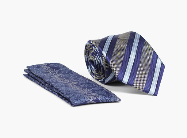MANZINI 100% silk tie 7,6 cm W / handky 15 Beige 