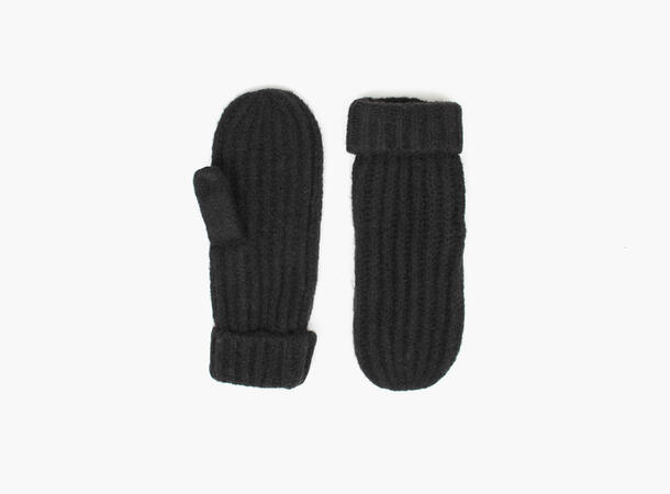 MANZINI Knitted Mittens 09 Black 
