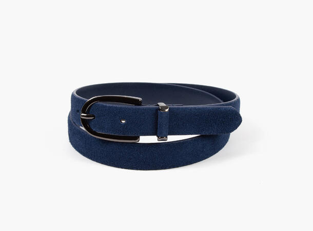 MANZINI Ladies Suede Belt 79 Navy 85 cm 