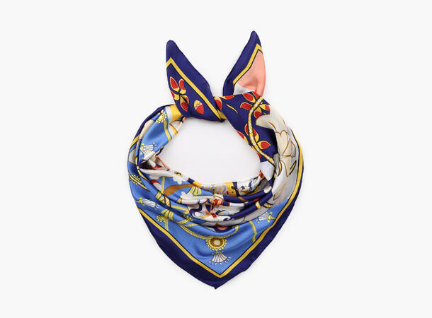 MANZINI Satengskjerf 90 x 90 cm Marine blå 79 