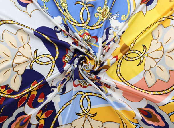 MANZINI Satengskjerf 90 x 90 cm Marine blå 79 