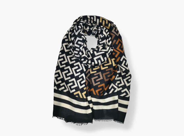 MANZINI Scarf with folieprint BA-0527 09 Black 
