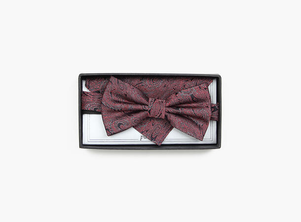 MANZINI Silk Bowtie w/ Handky 49 Burgundy 