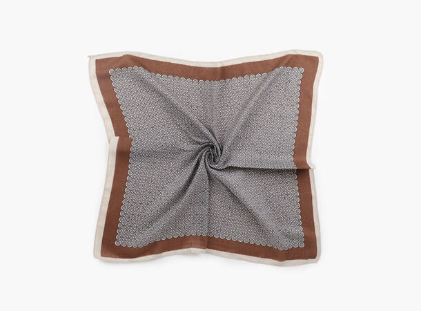 MANZINI Skjerf Kontrastkant  70 x70 cm Brun 19 