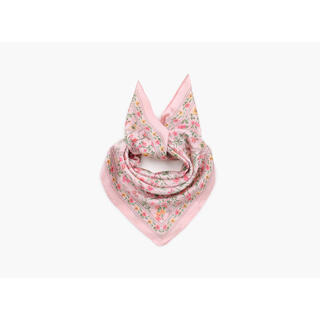 MANZINI Skjerf med Floral Print 70x70 cm Lys Rosa 51