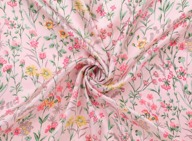 MANZINI Skjerf med Floral Print 70x70 cm Lys Rosa 51 