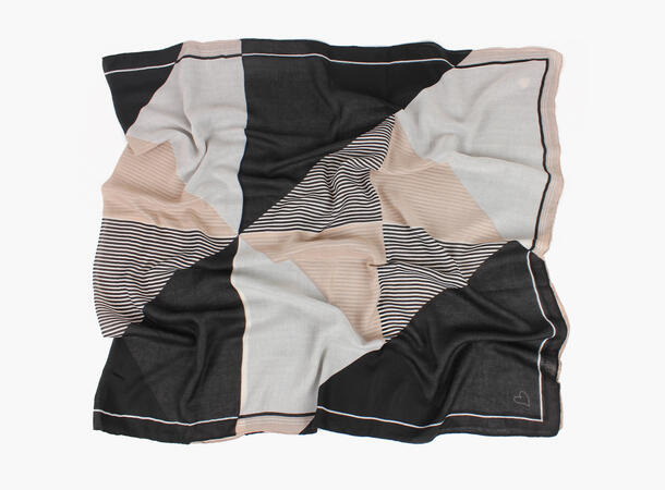 MANZINI Skjerf med Mønster 85 x 180 cm Sort 09 