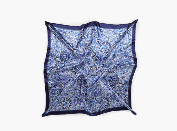 MANZINI Skjerf med Mønster 90x90 cm Marine blå 79 