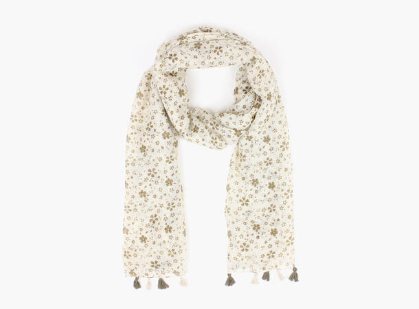 MANZINI Tiny Flower Scarf 11 Offwhite 