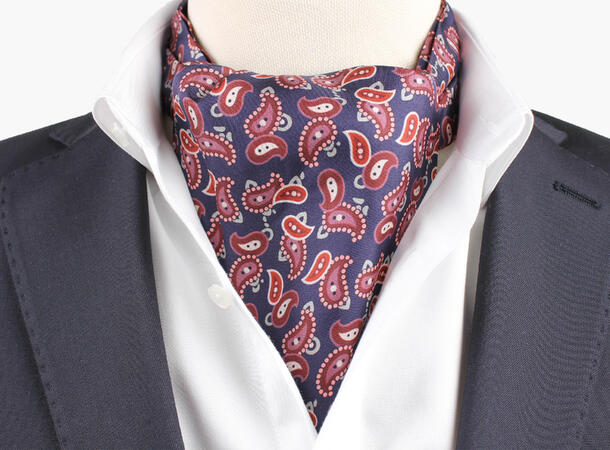 Montecristo 100% silk printed silk Ascot Marine blå 79 