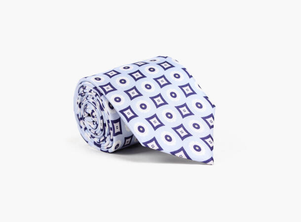 Montecristo Printed 100% silk tie 7,6 cm Lys blå 71 