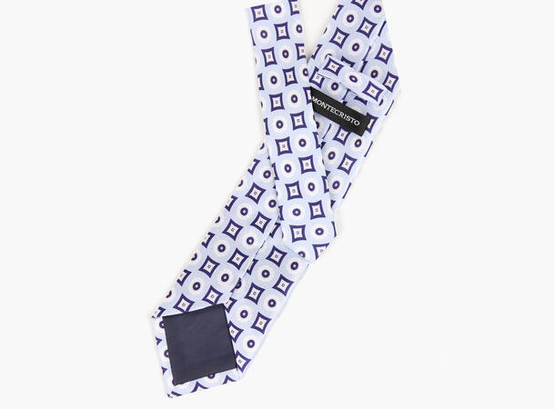 Montecristo Printed 100% silk tie 7,6 cm Lys blå 71 