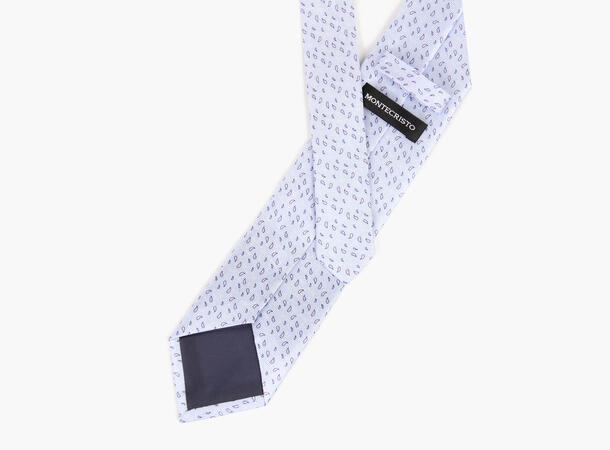 Montecristo Printed 100% silk tie 7,6 cm Lys blå 71 