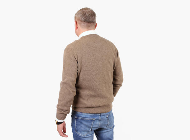 NOHR 100% Ullgenser Rund Hals Lys Brun 19 Brown S 