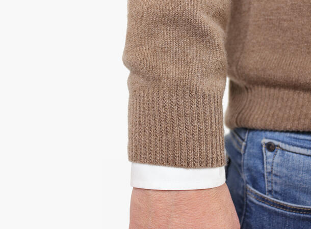 NOHR 100% Ullgenser Rund Hals Lys Brun 19 Brown S 