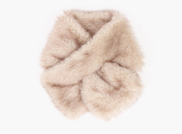 NOHR Angela Skjerf i Fuskepels Beige 15 