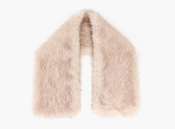 NOHR Angela Skjerf i Fuskepels Beige 15 