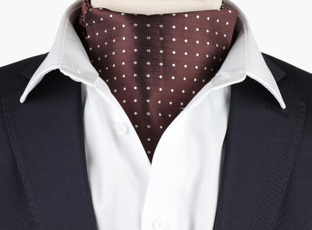 NOHR Carlos Polkadot Silk Ascot Brun 19 