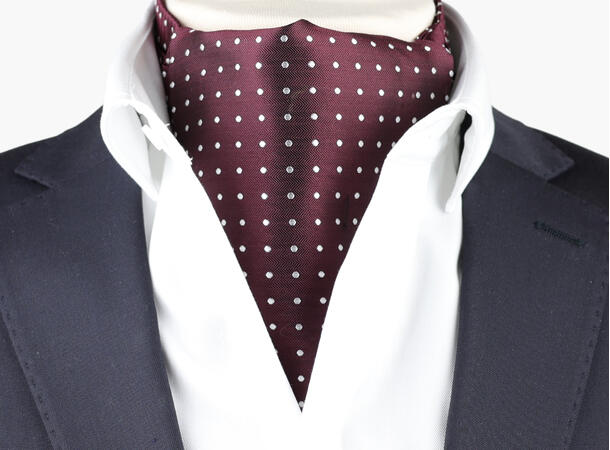 NOHR Carlos Polkadot Silk Ascot Burgund 49 