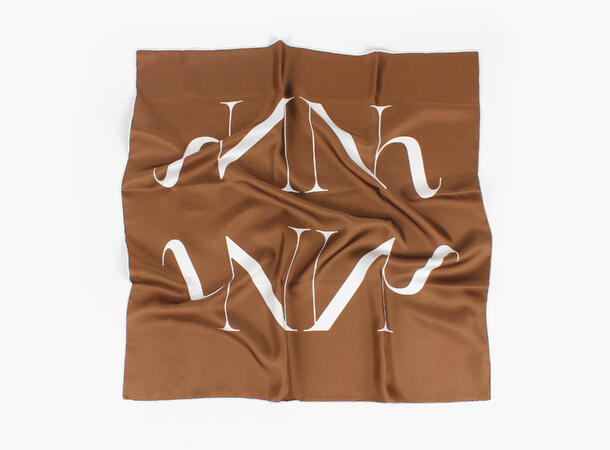 NOHR Embla Emblem Silk Scarf 65 x 65 cm Brun 19 