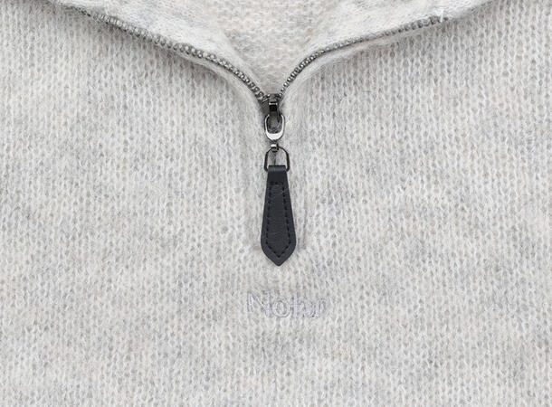 NOHR Gabriella Wool Mohair Zip Neck Greige 02 