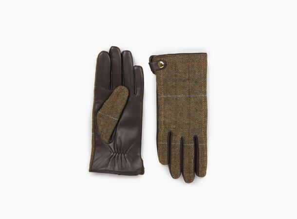 NOHR Janne Wool Leather Gloves Oliven grønn 89 7 