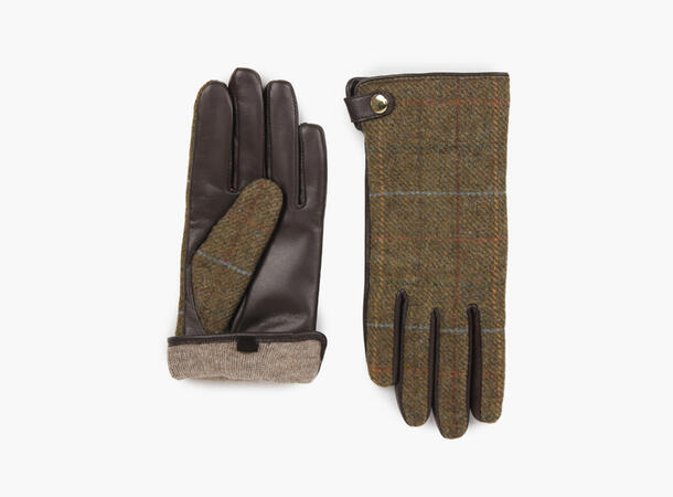 NOHR Janne Wool Leather Gloves Oliven grønn 89 7 