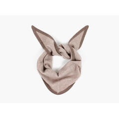 NOHR Lara Duo Wool Cashmere Triangle Beige med brun kant