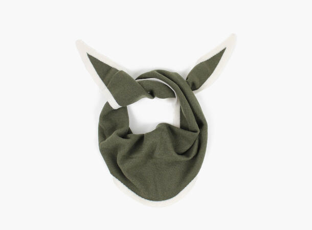 NOHR Lara Duo Wool Cashmere Triangle Olivengrønn med hvit kant 