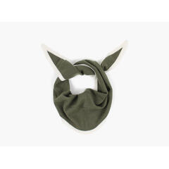 NOHR Lara Duo Wool Cashmere Triangle Olivengrønn med hvit kant