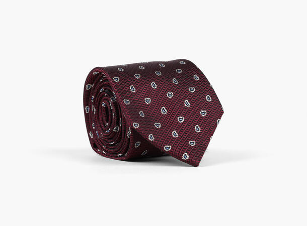 NOHR Levi Silk Tie 7,6 cm 46 Mørk Rød 