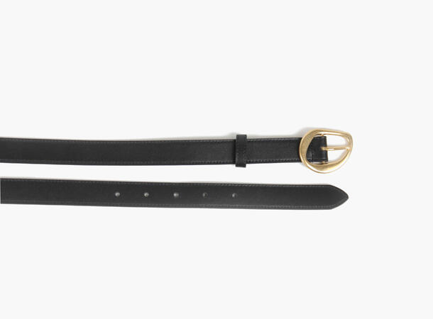 NOHR Mia Smalt Belte i Skinn Sort 09 80 cm 