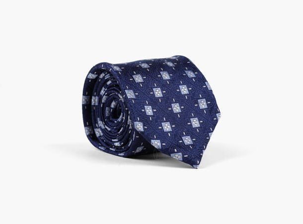 NOHR Mio Silk Tie 7,6 cm Marine blå 79 