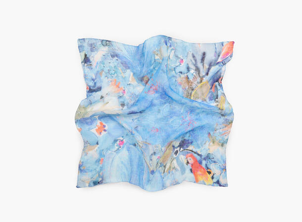NOHR Nina Linen Scarf 65 x 65 cm Blå 75 