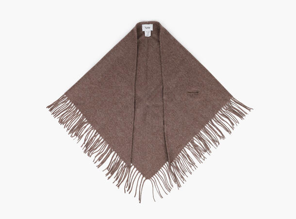 NOHR Oda Wool Triangle Fringe Scarf Lys brun 18 