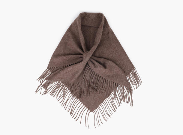 NOHR Oda Wool Triangle Fringe Scarf Lys brun 18 