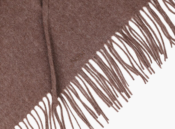 NOHR Oda Wool Triangle Fringe Scarf Lys brun 18 