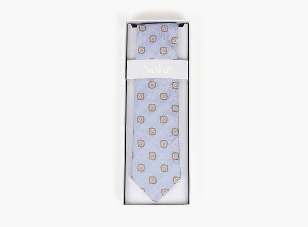NOHR Silkeslips Paul Lyseblå med Mønster 71 Light blue 