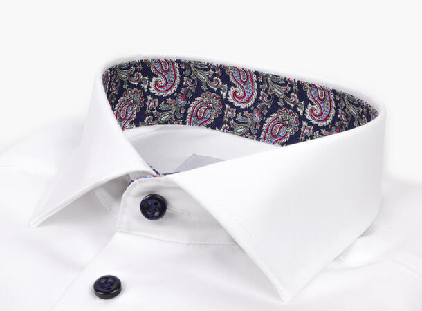 Florida Hvit Skjorte Kontrast, Slim Fit L-41/42 