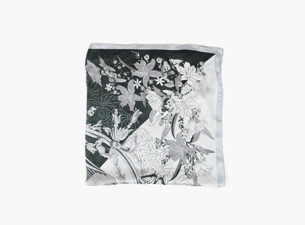 MANZINI Contrast Scarf 70 x 70 cm 07 Dark grey 