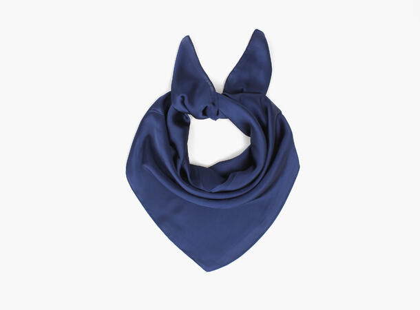 MANZINI Ensfarget Skjerf 70 x 70 cm Marine blå 79 