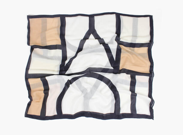 MANZINI Linjer Skjerf 85 x 180 cm Marine blå 79 